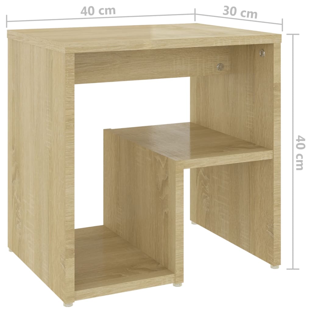 806334 vidaXL Bed Cabinet Sonoma Oak 40x30x40 cm Engineered Wood