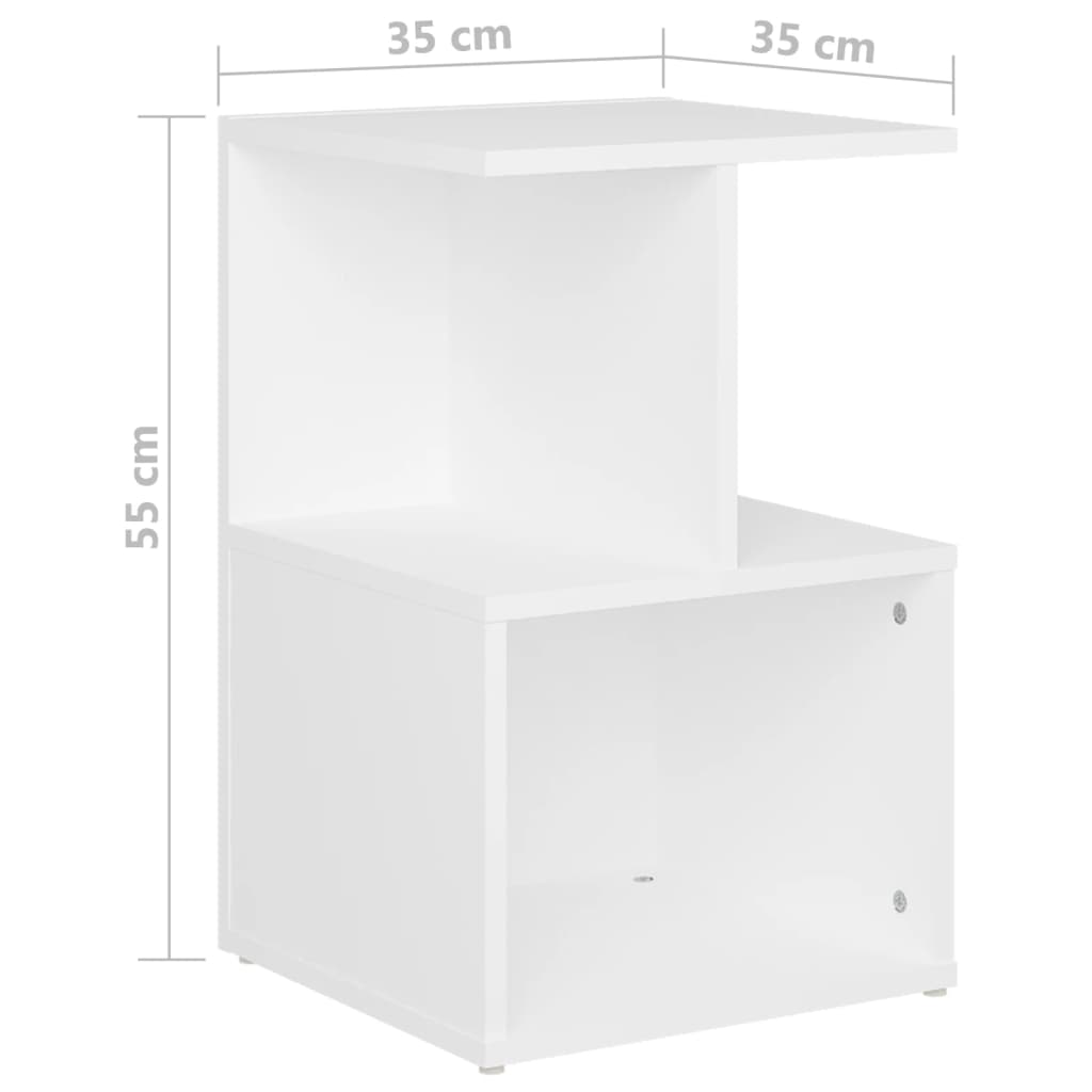 806347 vidaXL Bedside Cabinets 2 pcs White 35x35x55 cm Engineered Wood