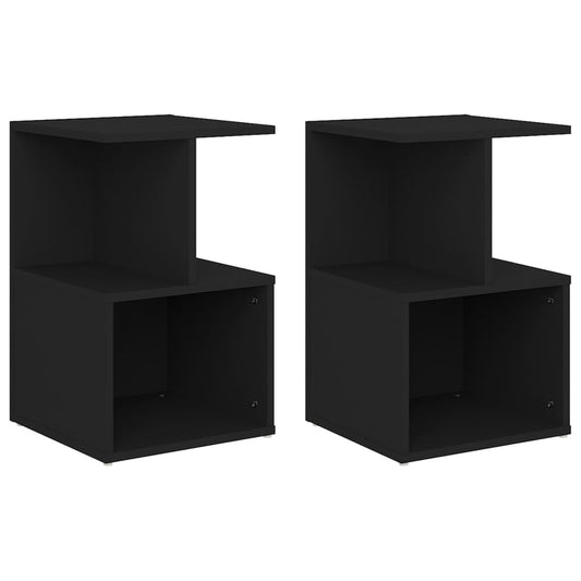 806349 vidaXL Bedside Cabinets 2 pcs Black 35x35x55 cm Engineered Wood