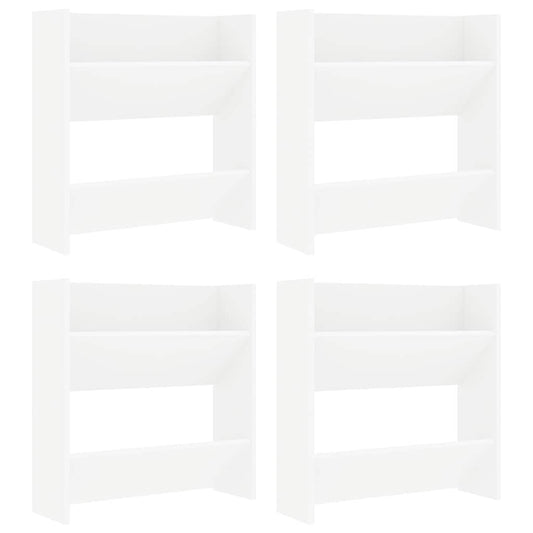 806716 vidaXL Wall Shoe Cabinets 4 pcs White 60x18x60 cm Engineered Wood