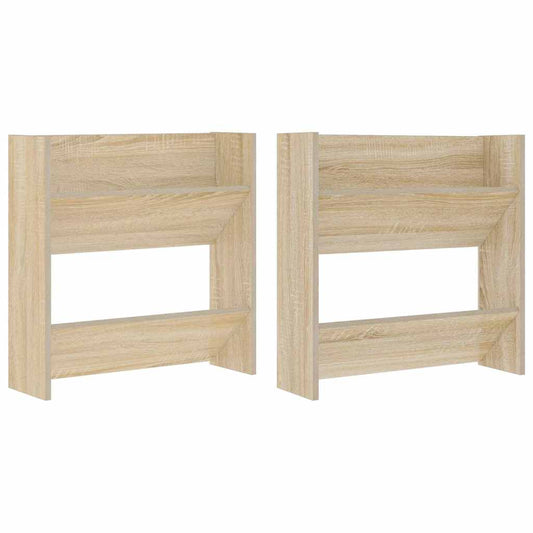 806724 vidaXL Wall Shoe Cabinets 2 pcs Sonoma Oak 60x18x60cm Engineered Wood