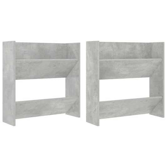 vidaXL Wall Shoe Cabinets 2 pcs Concrete Grey 60x18x60 cm