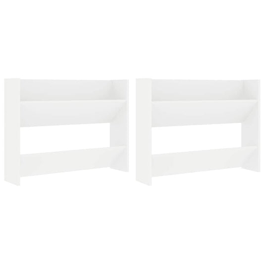 vidaXL Wall Shoe Cabinet 2 pcs White 80x18x60 cm Engineered Wood