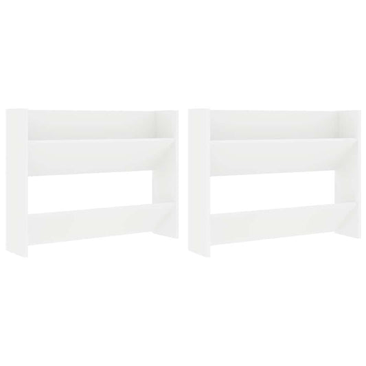 806742 vidaXL Wall Shoe Cabinet 2 pcs White 80x18x60 cm Engineered Wood