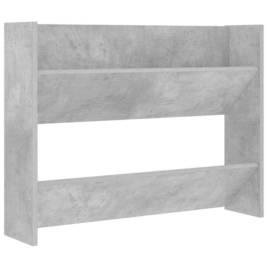 vidaXL Wall Shoe Cabinet Concrete Grey 80x18x60 cm Engineered Wood