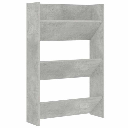 806767 vidaXL Wall Shoe Cabinet Concrete Grey 60x18x90 cm Engineered Wood