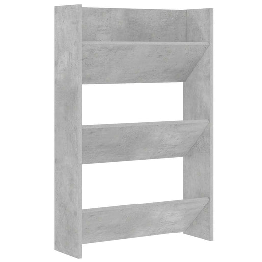 vidaXL Wall Shoe Cabinet Concrete Grey 60x18x90 cm Engineered Wood