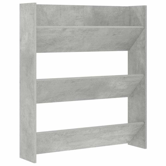 806785 vidaXL Wall Shoe Cabinet Concrete Grey 80x18x90 cm Engineered Wood