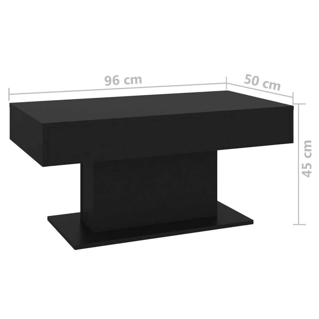 vidaXL Coffee Table | Black | Engineered wood | Medium | Durable | Coffee Table