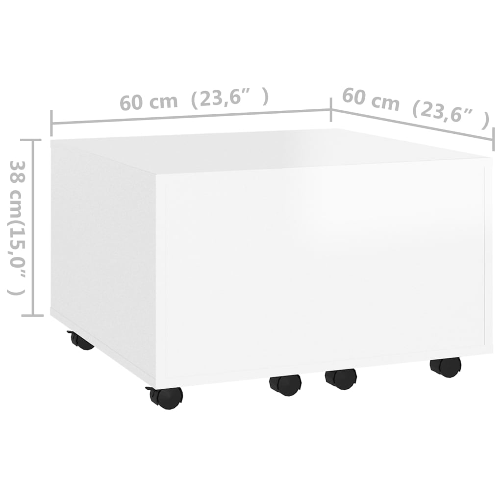 806858 vidaXL Coffee Table White 60x60x38 cm Engineered Wood