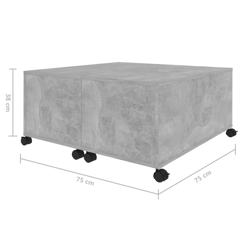 vidaXL Coffee Table | Concrete Grey | Engineered Wood | Medium | Extendable