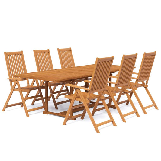 vidaXL Garden Dining Set | Natural Wood | Solid acacia wood | Large | Extendable