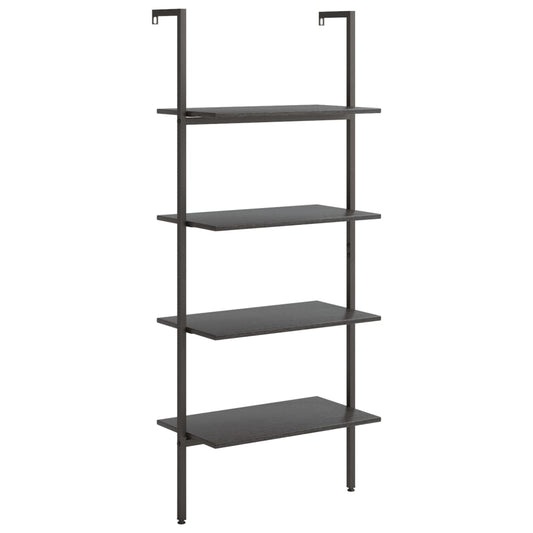 vidaXL 4-Tier Leaning Shelf Black 64x35x152.5 cm