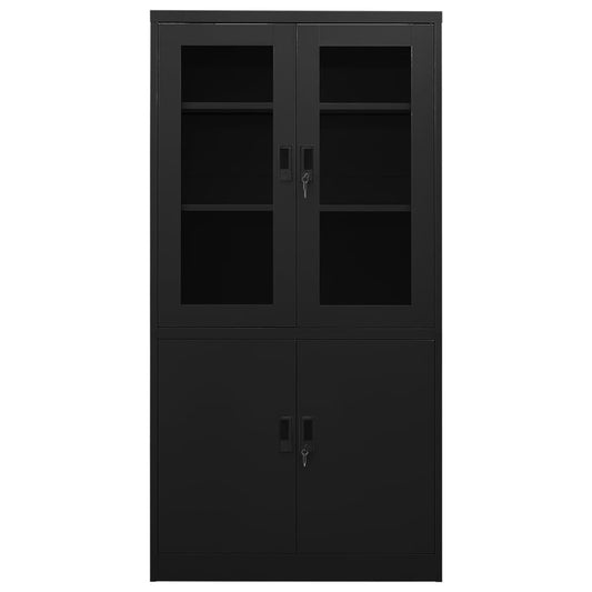 vidaXL Office Cabinet Black 90x40x180 cm Steel