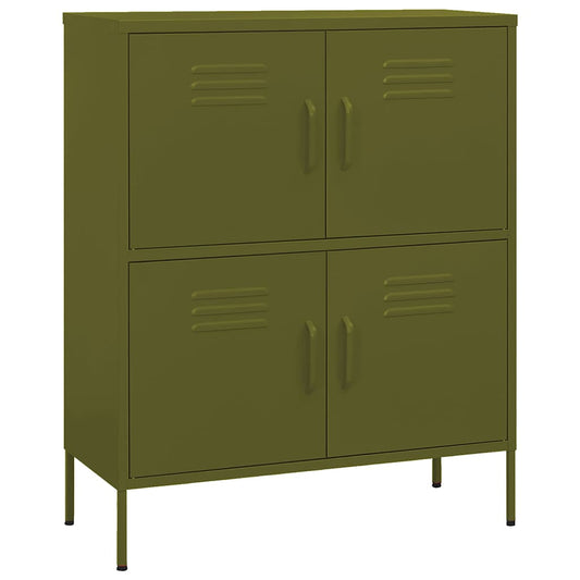 336135 vidaXL Storage Cabinet Olive Green 80x35x101,5 cm Steel