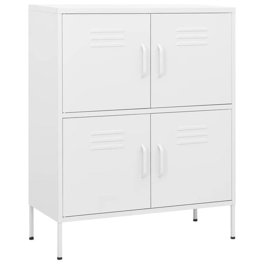336143 vidaXL Storage Cabinet White 80x35x101,5 cm Steel