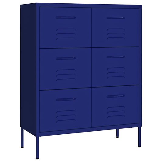 336145 vidaXL Drawer Cabinet Navy Blue 80x35x101,5 cm Steel