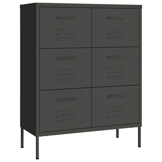 vidaXL Drawer Cabinet | Anthracite | Steel | Medium | Drawer Cabinet