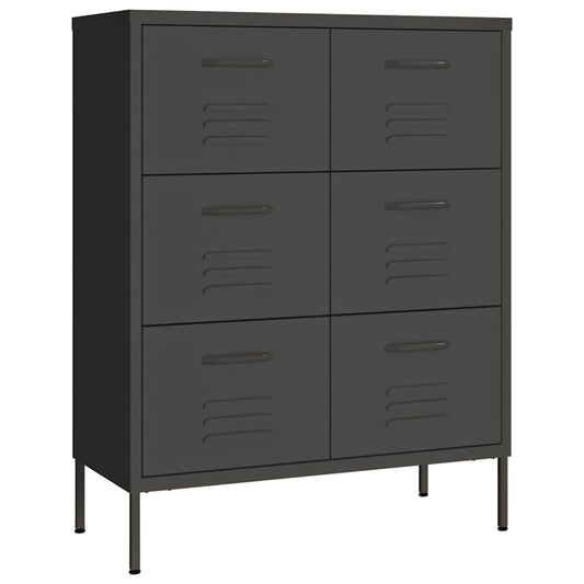 336150 vidaXL Drawer Cabinet Anthracite 80x35x101,5 cm Steel