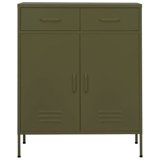 336153 vidaXL Storage Cabinet Olive Green 80x35x101,5 cm Steel