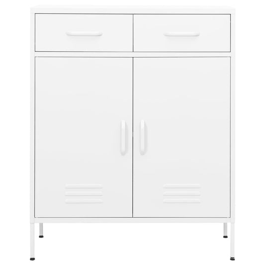 336161 vidaXL Storage Cabinet White 80x35x101,5 cm Steel
