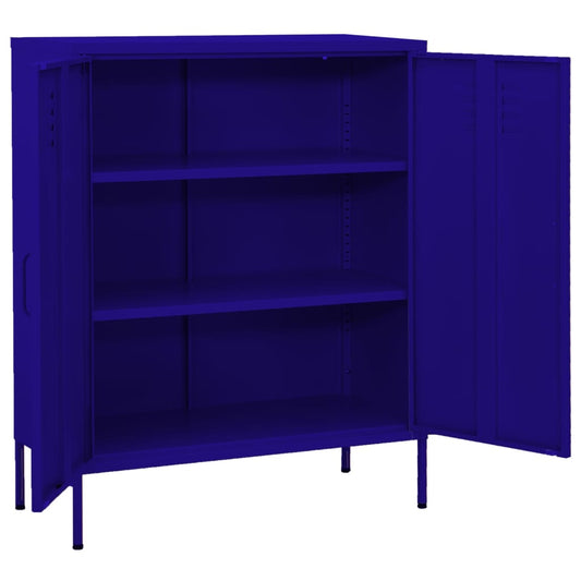vidaXL Storage Cabinet Navy Blue 80x35x101.5 cm Steel