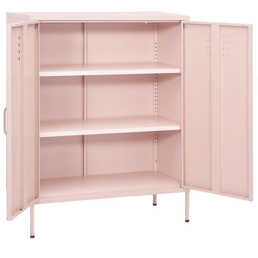 336166 vidaXL Storage Cabinet Pink 80x35x101,5 cm Steel