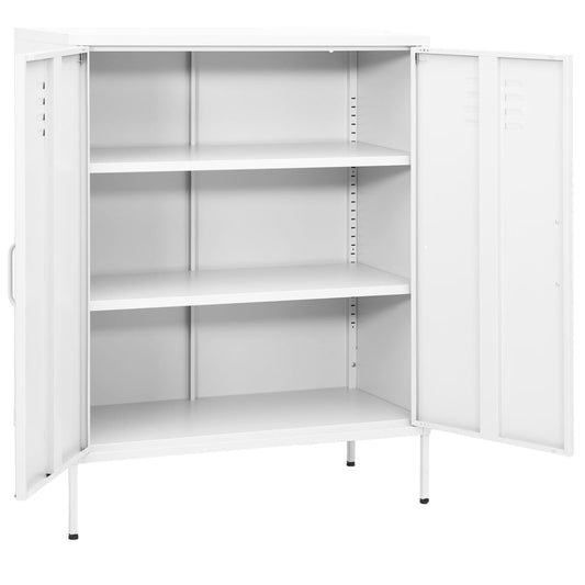 336170 vidaXL Storage Cabinet White 80x35x101,5 cm Steel