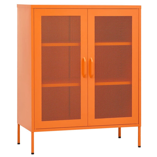 vidaXL Storage Cabinet | Orange | Steel | Medium | Storage Cabinet | Rectangular