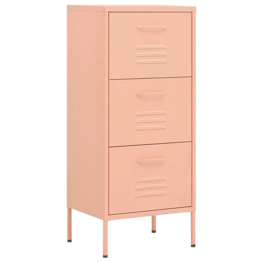 336184 vidaXL Storage Cabinet Pink 42,5x35x101,5 cm Steel