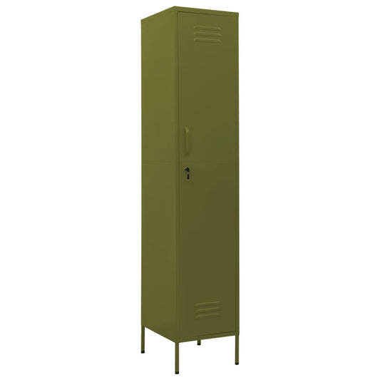 vidaXL Locker Cabinet | Olive Green | Steel | 180 cm x 46 cm x 35 cm