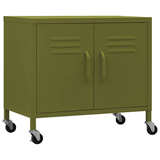 336261 vidaXL Storage Cabinet Olive Green 60x35x56 cm Steel