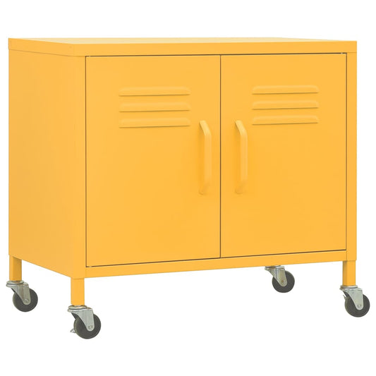 336263 vidaXL Storage Cabinet Mustard Yellow 60x35x56 cm Steel