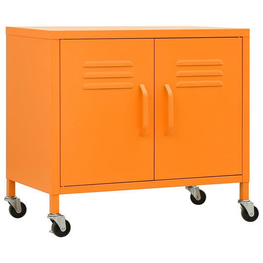 336264 vidaXL Storage Cabinet Orange 60x35x56 cm Steel