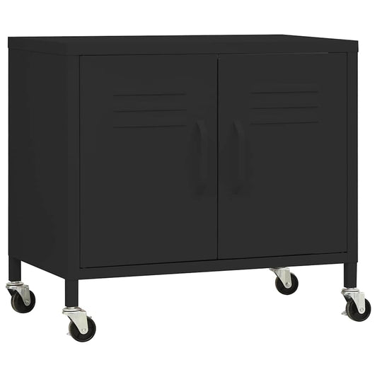 336268 vidaXL Storage Cabinet Black 60x35x56 cm Steel