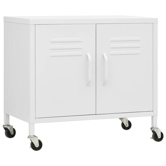 336269 vidaXL Storage Cabinet White 60x35x56 cm Steel