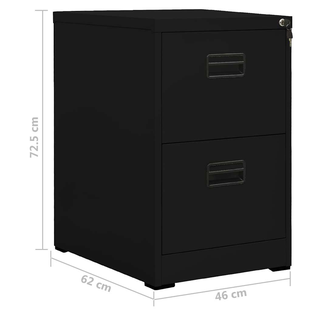 vidaXL Filing Cabinet Black 46x62x72.5 cm Steel