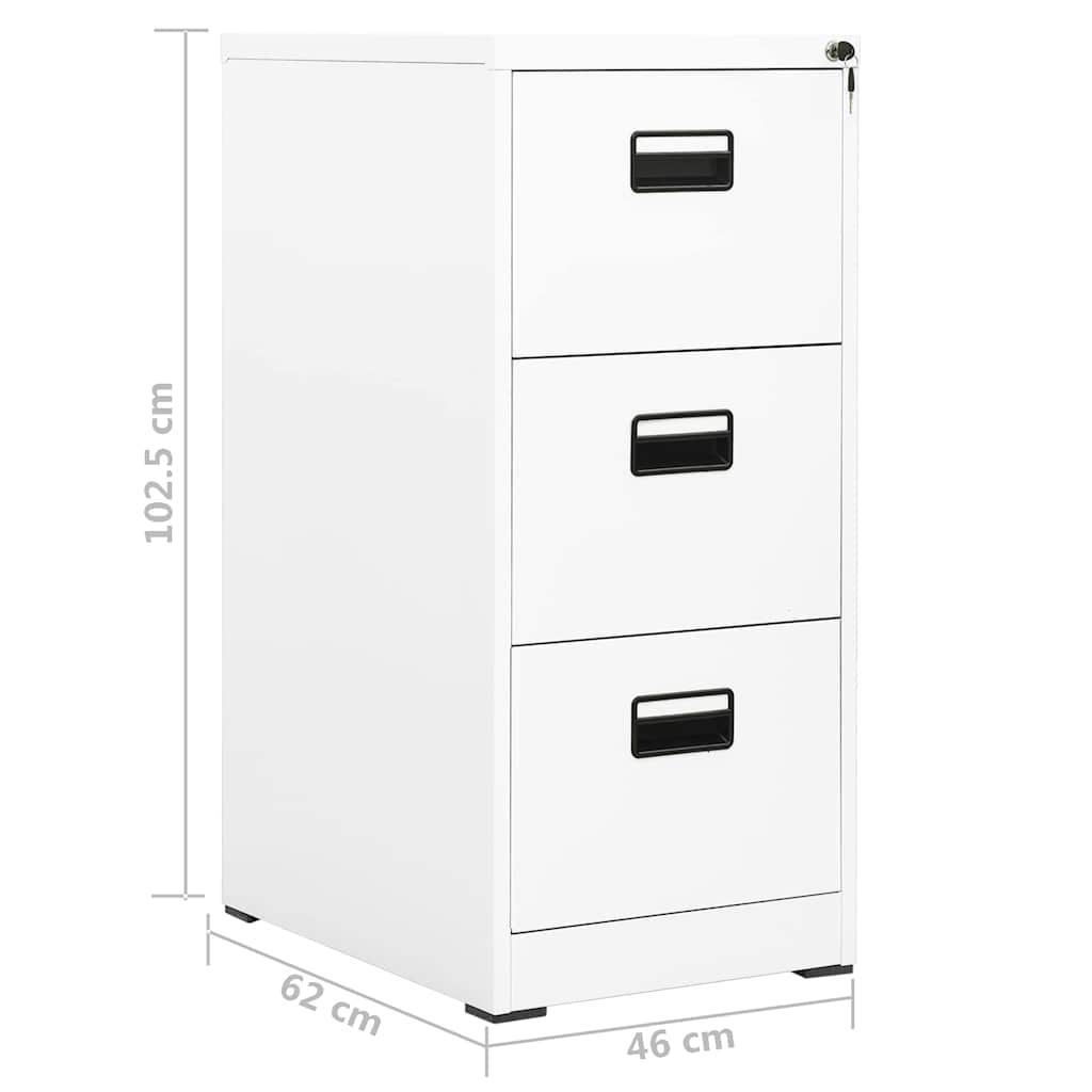 vidaXL Filing Cabinet White 46x62x102.5 cm Steel
