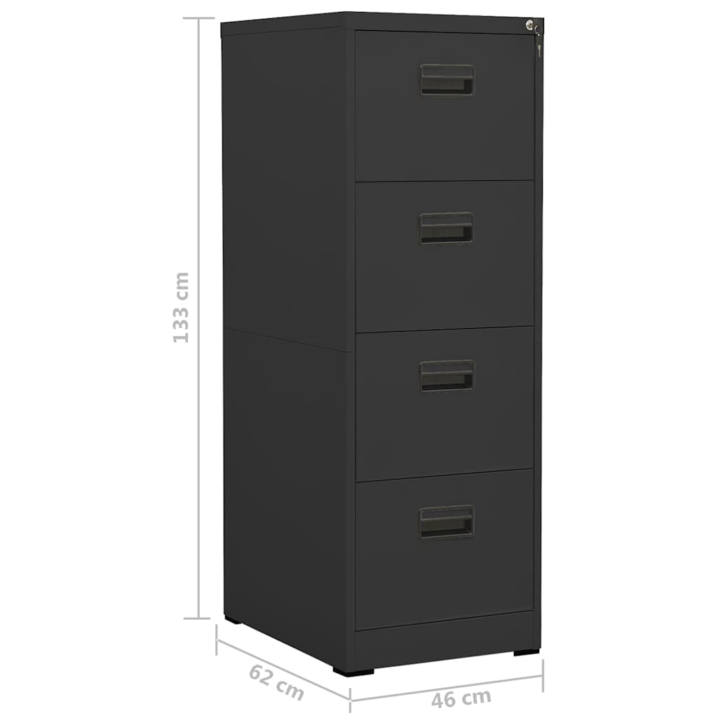 vidaXL Filing Cabinet Anthracite 46x62x133 cm Steel