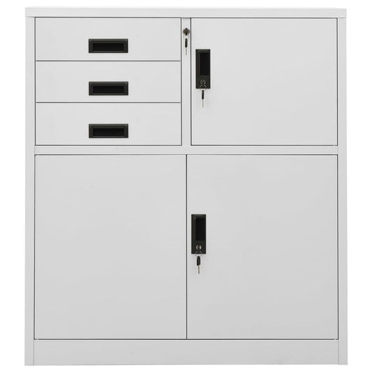 336406 vidaXL Office Cabinet Light Grey 90x40x102 cm Steel