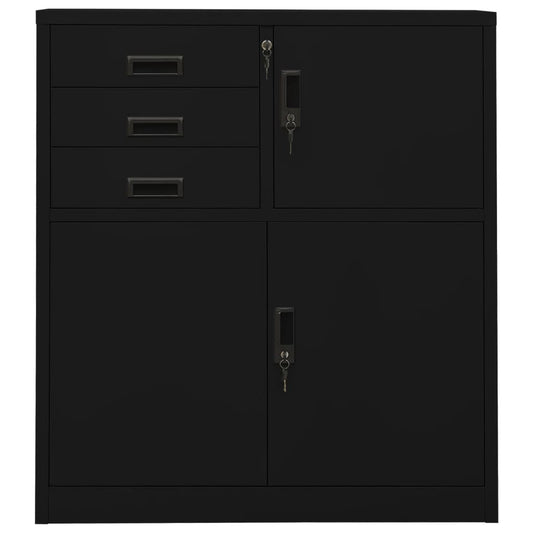 vidaXL Office Cabinet Black 90x40x102 cm Steel