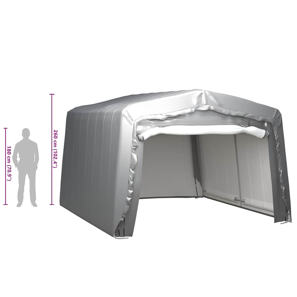 vidaXL Storage Tent 370x370 cm Steel Grey