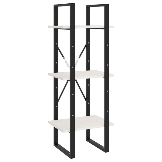 vidaXL 3-Tier Book Cabinet White 40x30x105 cm Solid Pinewood