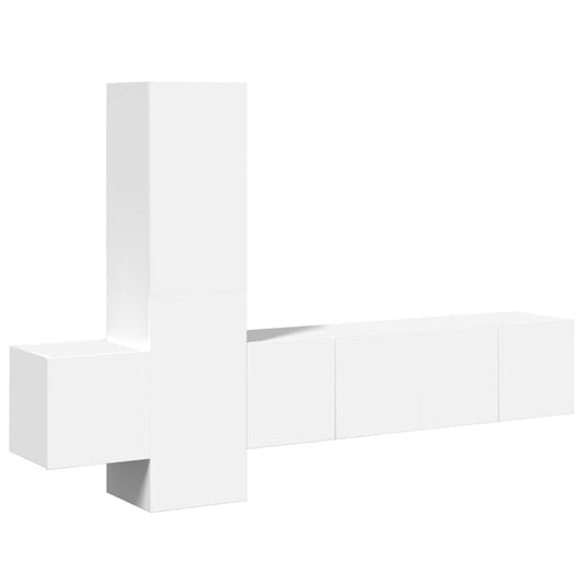 vidaXL 5 Piece TV Cabinet Set White Engineered Wood