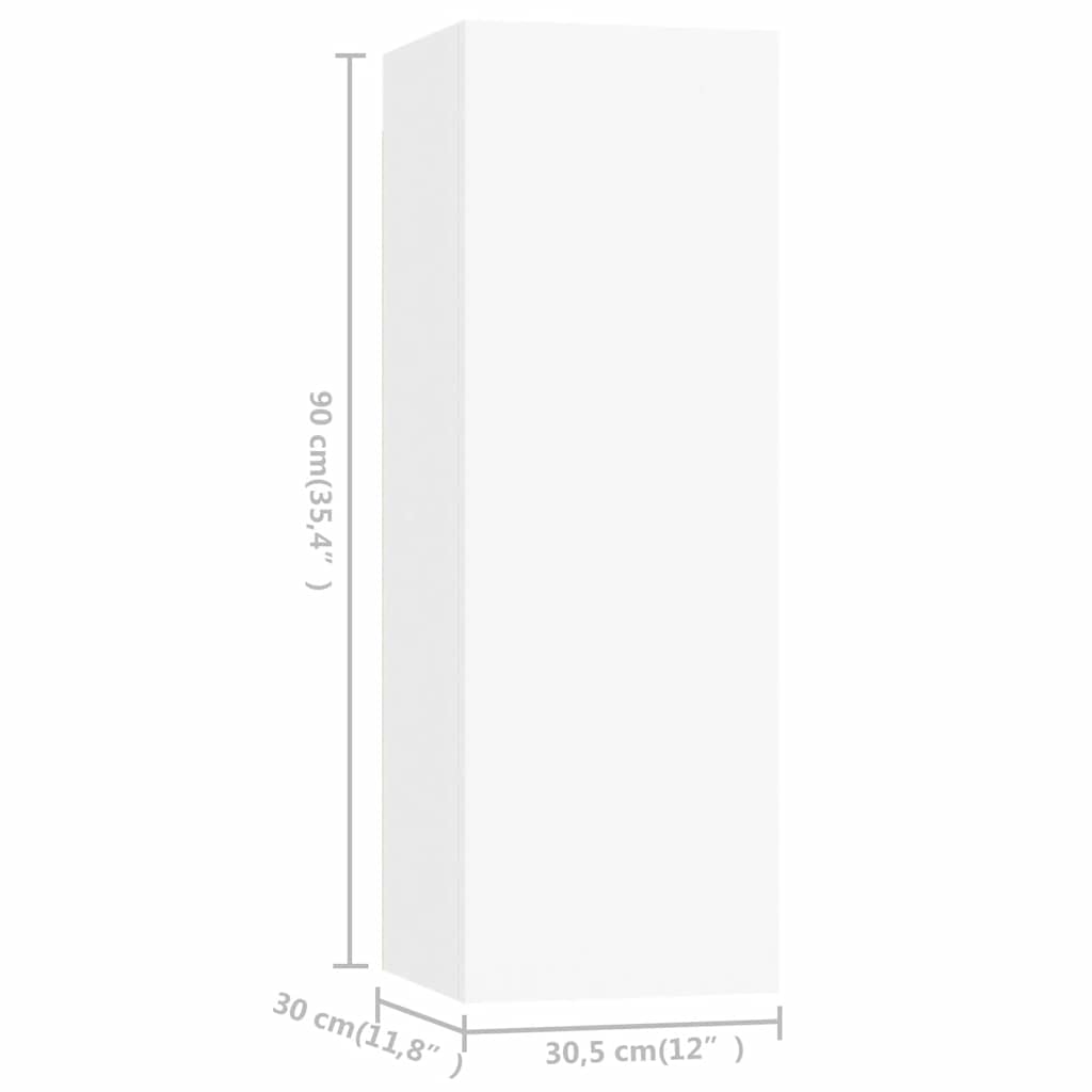 vidaXL 8 Piece TV Cabinet Set White Engineered Wood