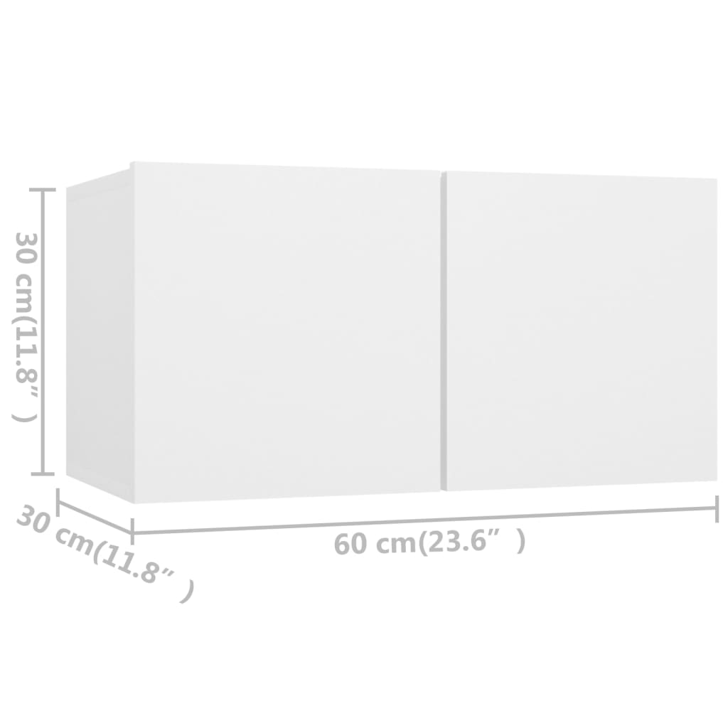 vidaXL 6 Piece TV Cabinet Set White Engineered Wood