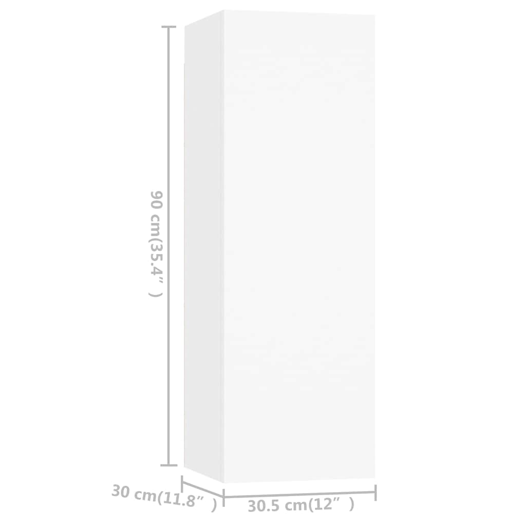 vidaXL 8 Piece TV Cabinet Set White Engineered Wood