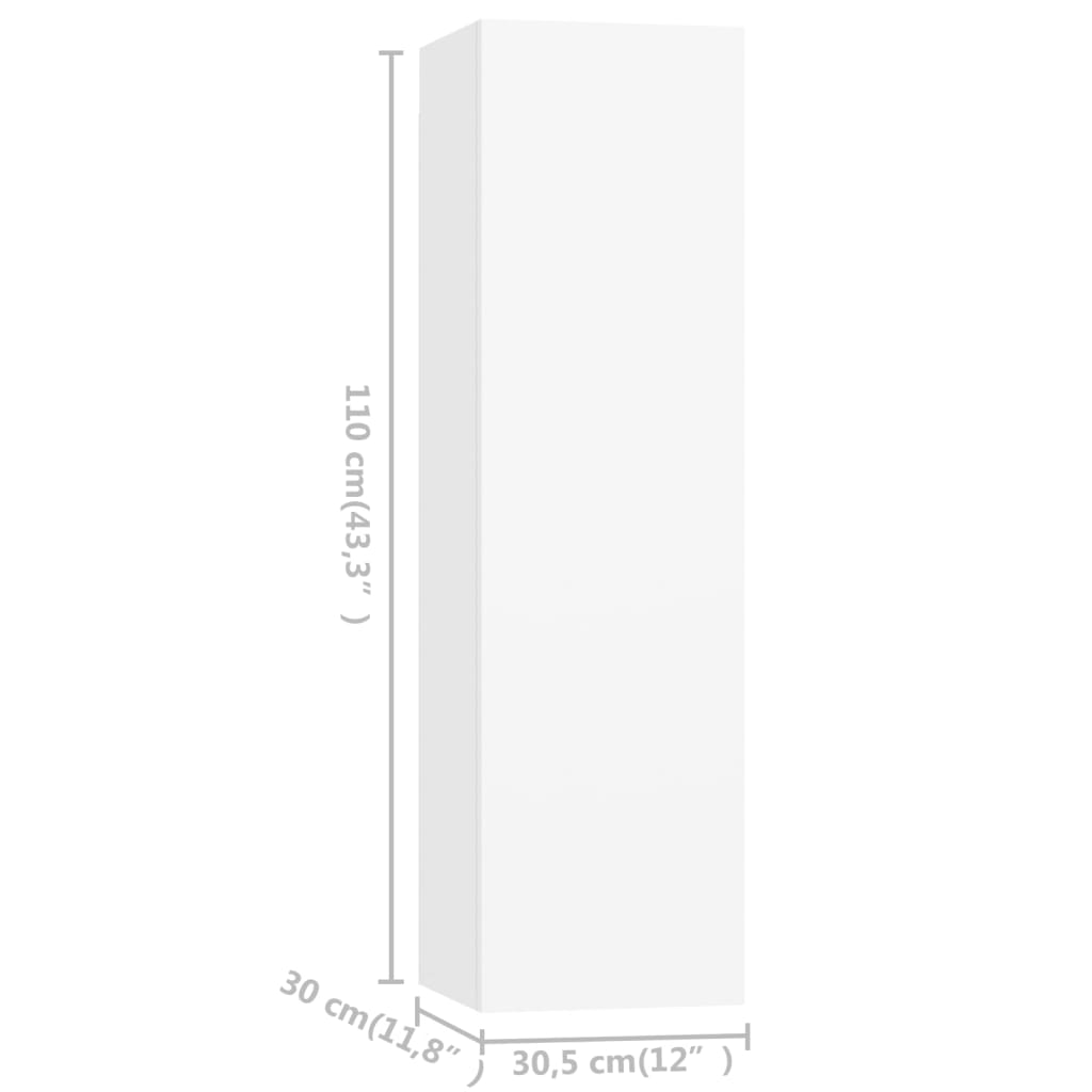 vidaXL 4 Piece TV Cabinet Set White Engineered Wood