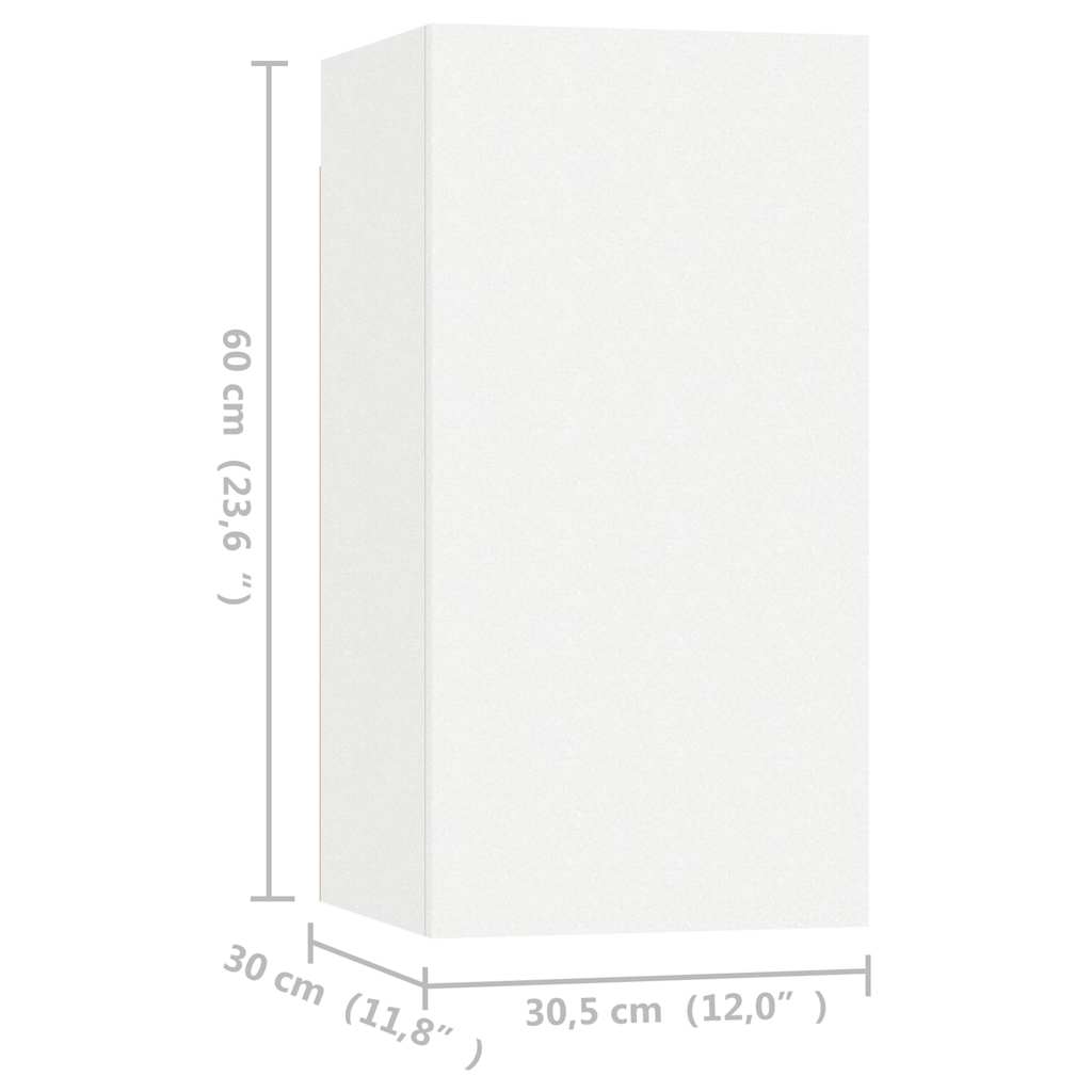 vidaXL 4 Piece TV Cabinet Set White 30,5x30x60 cm Engineered Wood