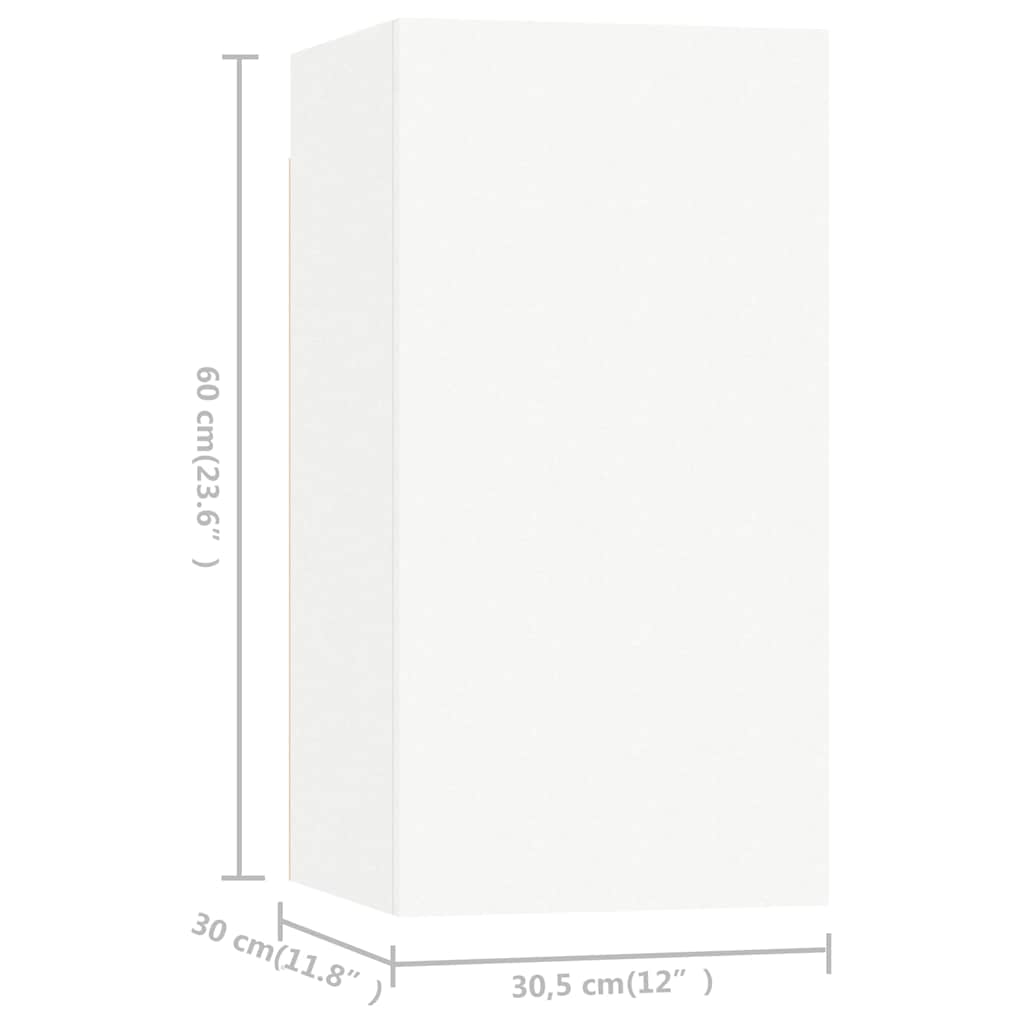 vidaXL 7 Piece TV Cabinet Set White 30,5x30x60 cm Engineered Wood